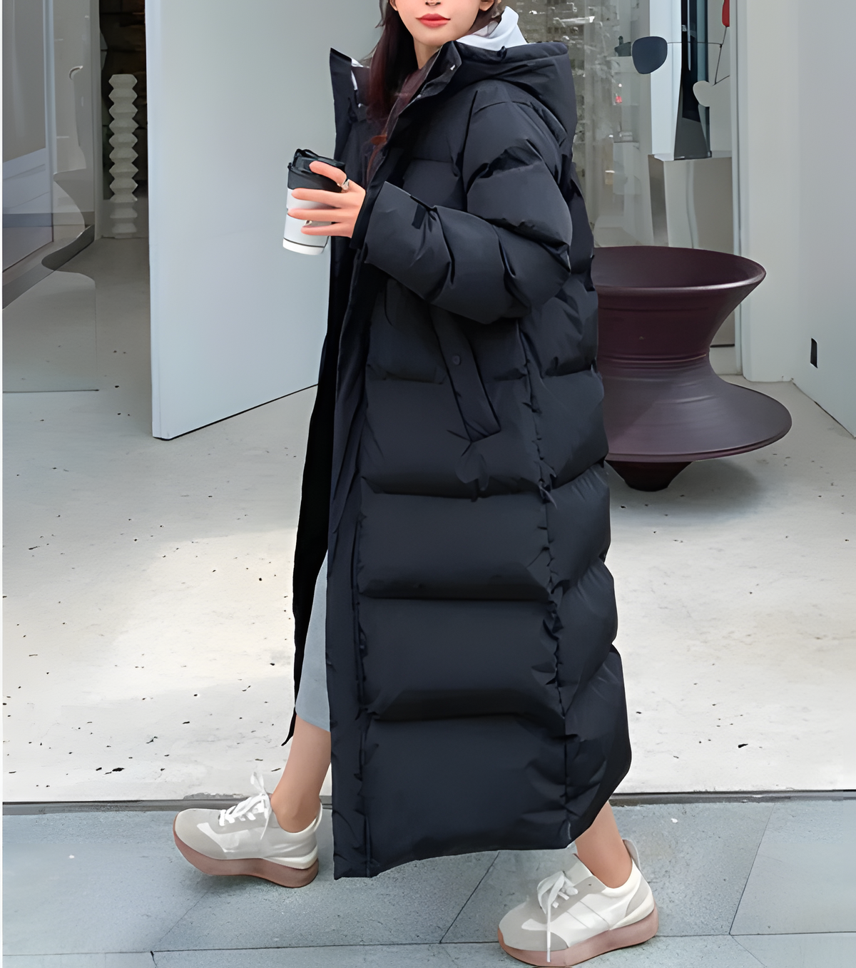 Wind-Resistant Long Down Jacket