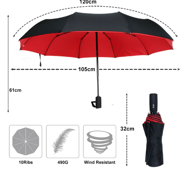 Windproof Storm Umbrella - Robust Protection | Compact