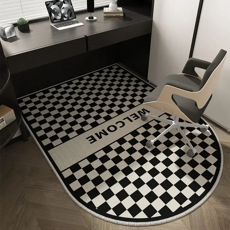 Winnie Geometric Office Chair Mat – Soft Washable Non-Slip Design