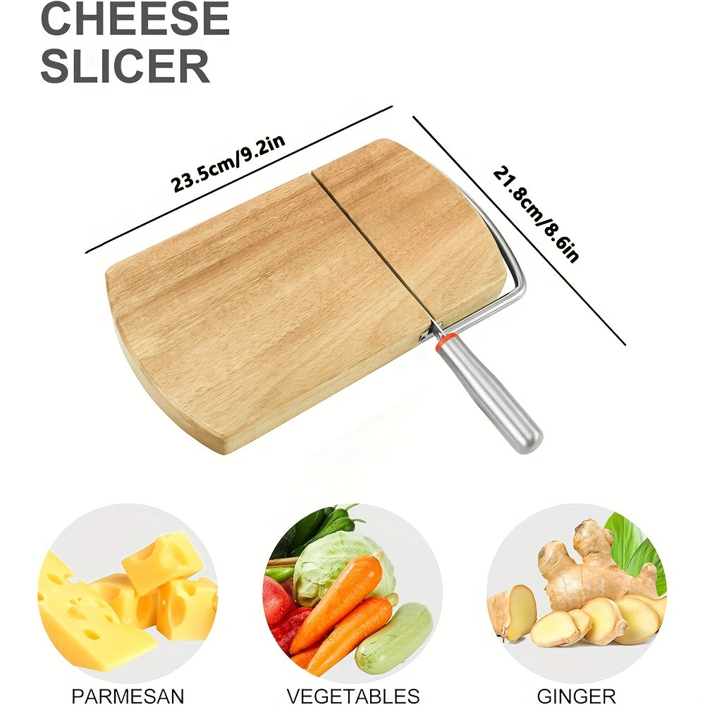 Wire Cheese Slicer with Board Base for Even Slices