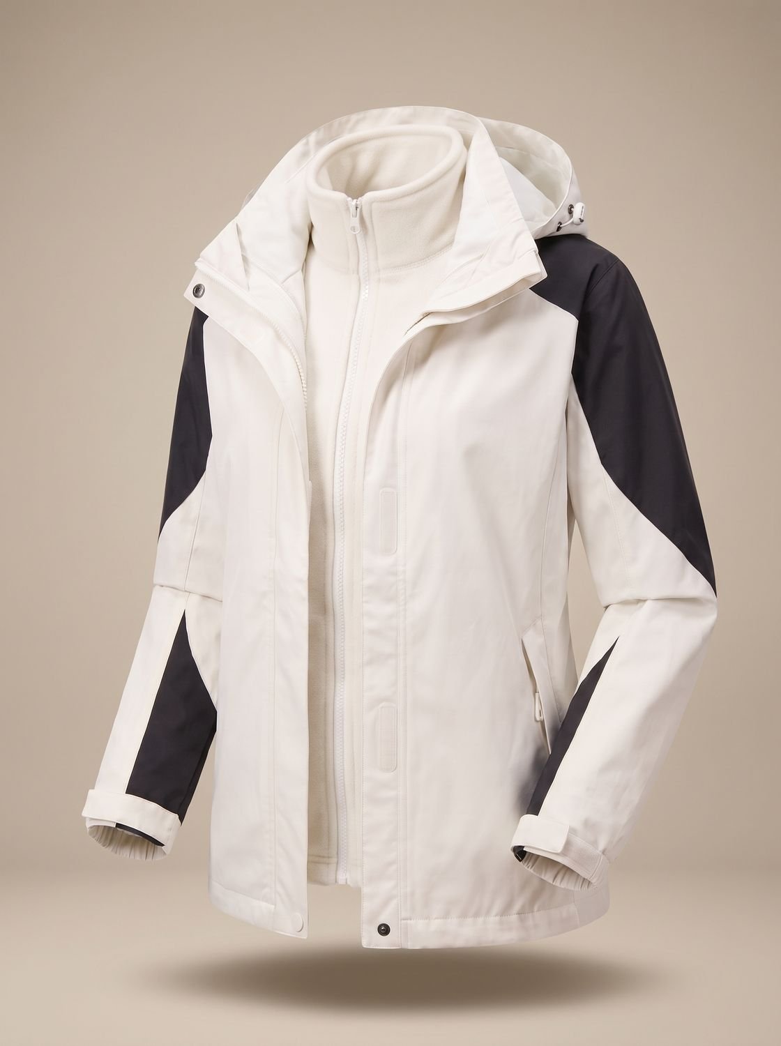 Women's 2-in-1 Hooded Softshell Fleece Outdoor Jacket