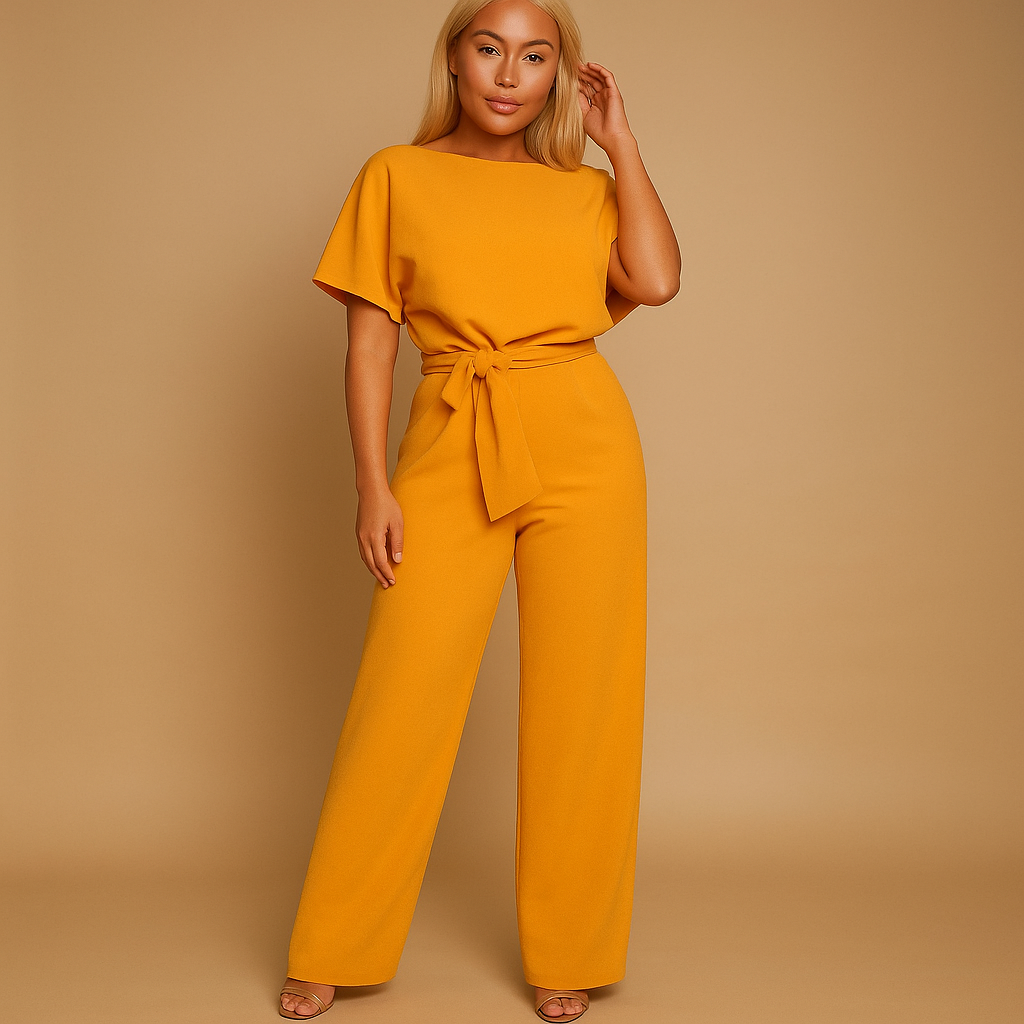 Women's Boat Neck Wide-Leg Jumpsuit