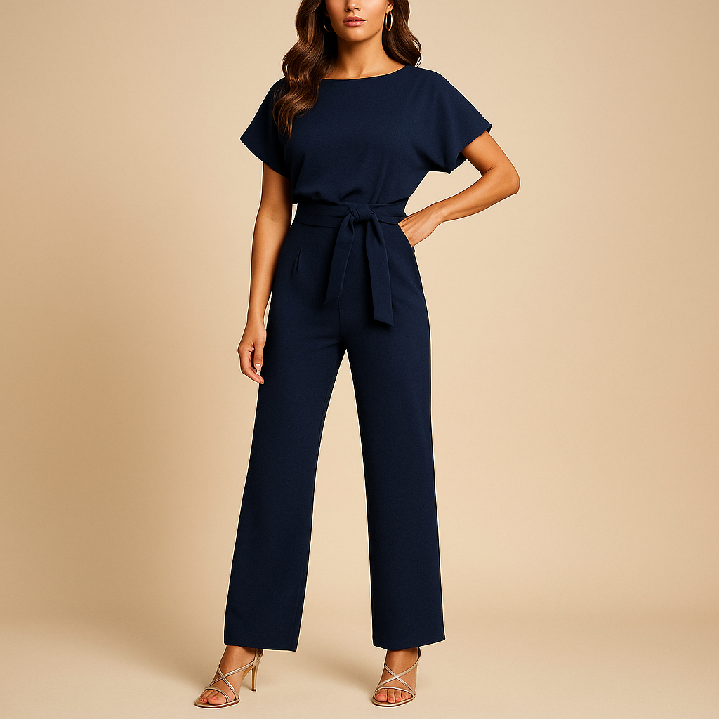 Women's Boat Neck Wide-Leg Jumpsuit