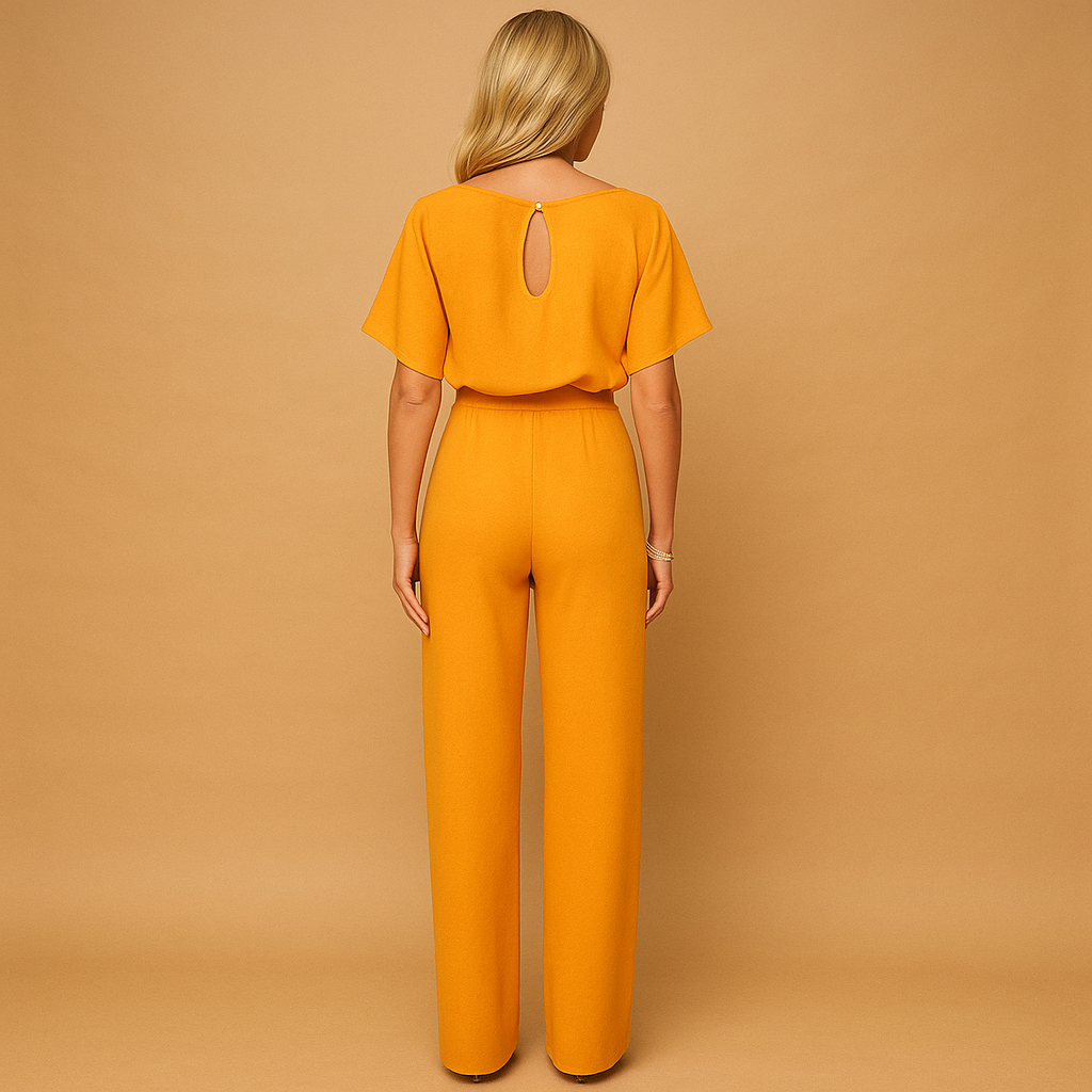 Women's Boat Neck Wide-Leg Jumpsuit