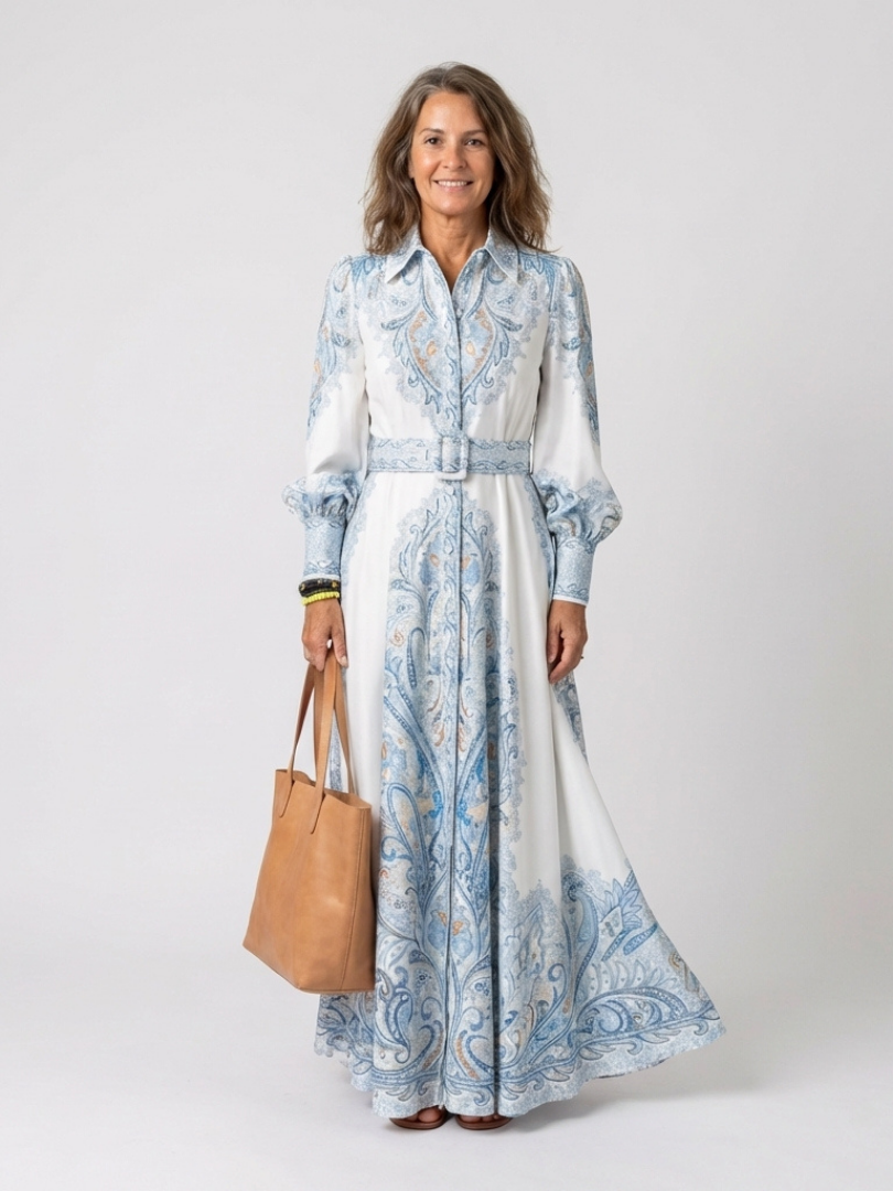 Women's Button-Down Maxi Shirt Dress