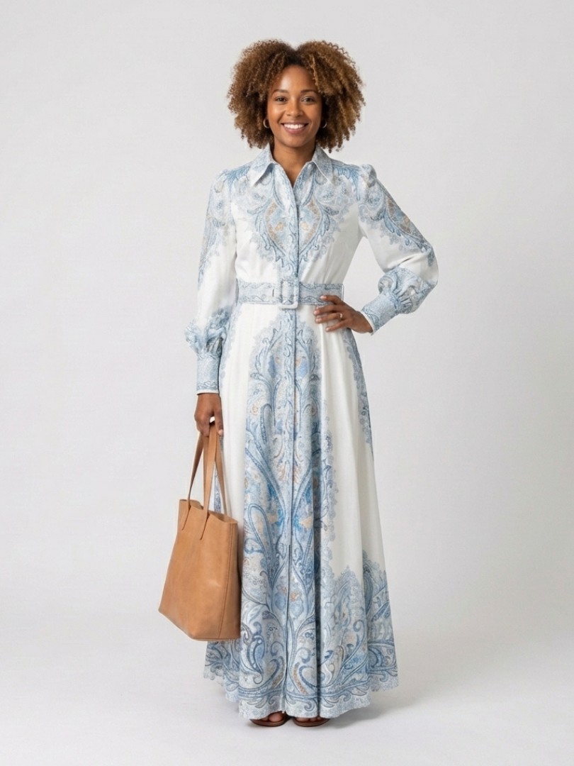 Women's Button-Down Maxi Shirt Dress