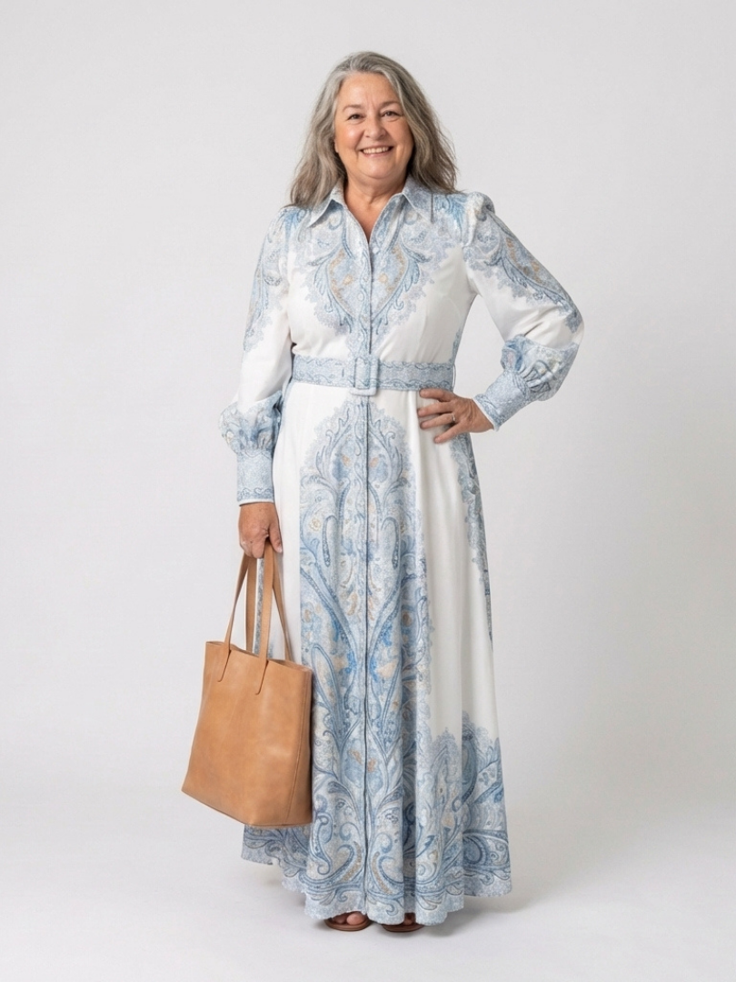 Women's Button-Down Maxi Shirt Dress