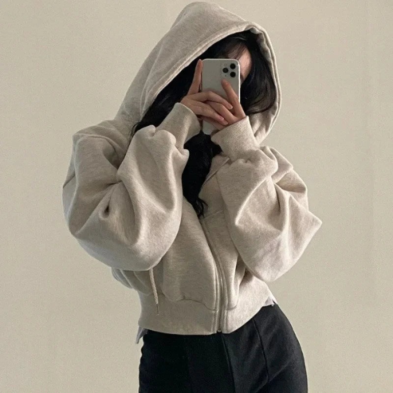 Women's Casual Winter Fashion Zip-Up Hoodie Sweatshirt