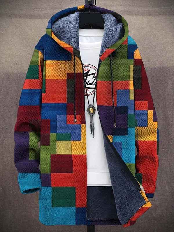 Women's Elegant Art-Inspired Cardigan - Luxurious Statement Knit Cardigan with Artistic Pattern & Soft Feel