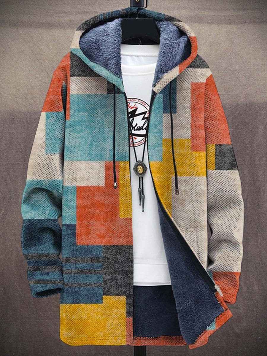 Women's Elegant Art-Inspired Cardigan - Luxurious Statement Knit Cardigan with Artistic Pattern & Soft Feel