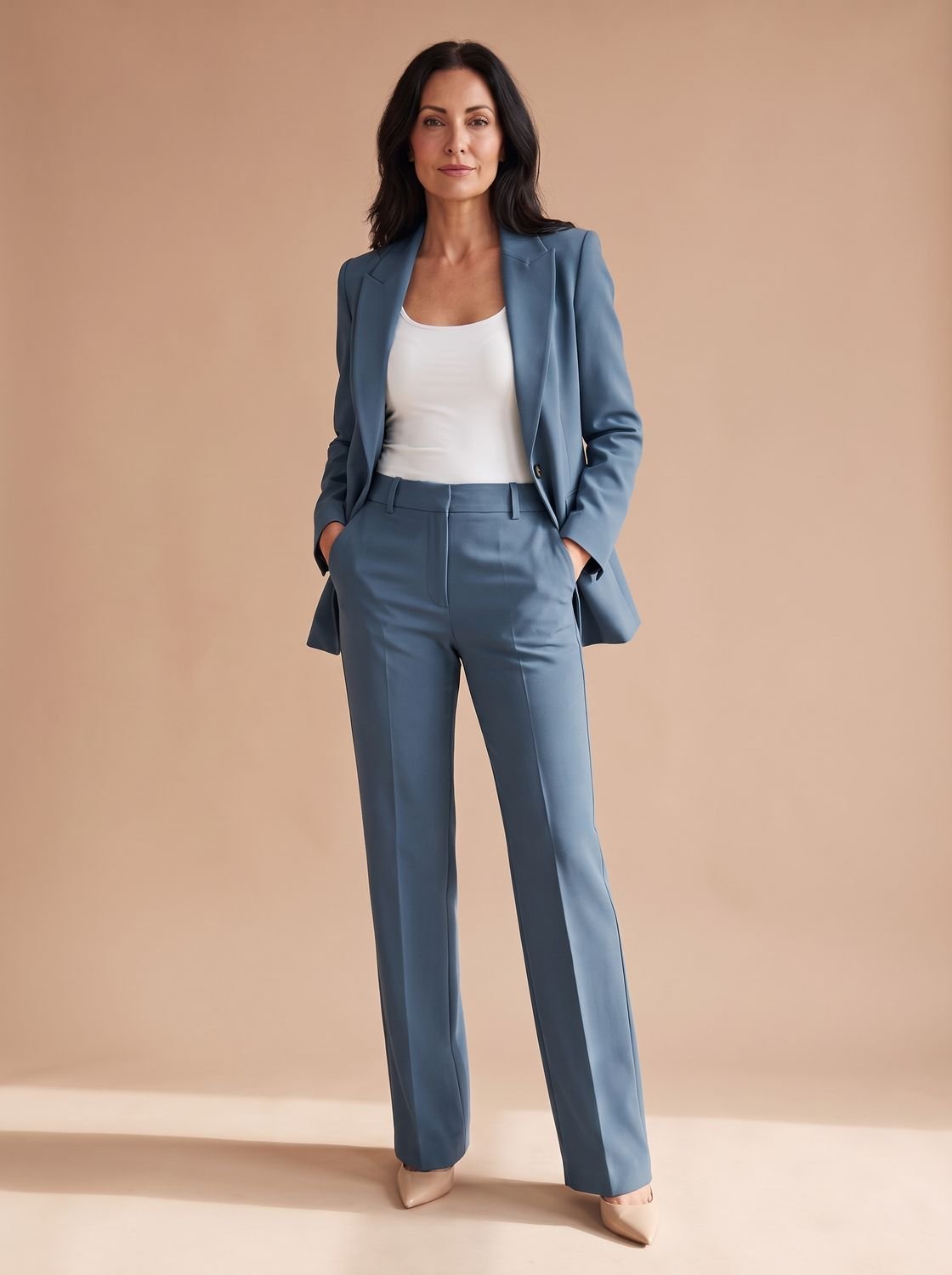 Women's Elegant Two-Piece Blazer Pant Suit