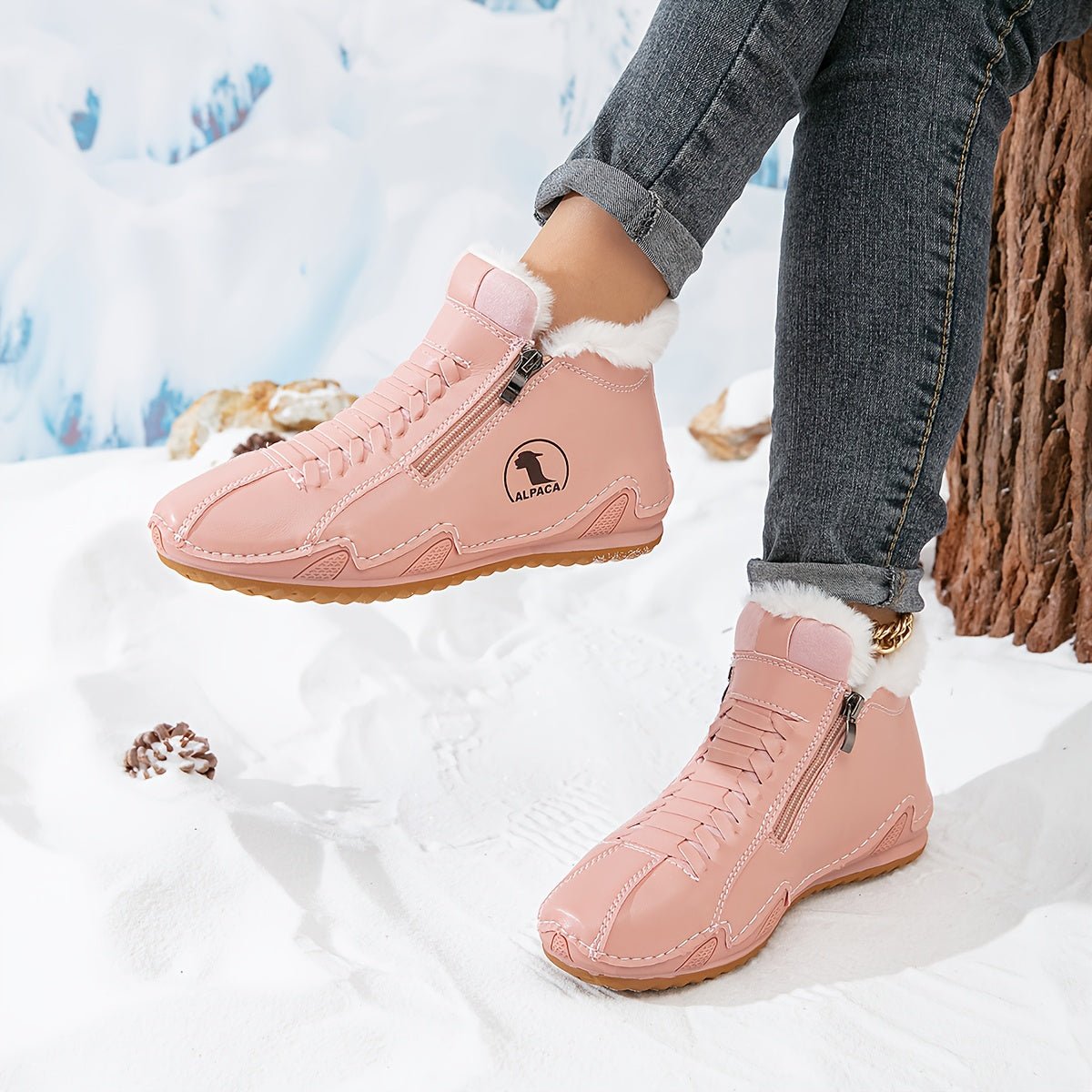 Women's Faux-Fur Lined Zip-Up Winter Ankle Boots