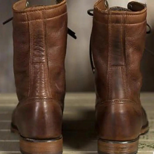 Women's High Brown Leather Boots