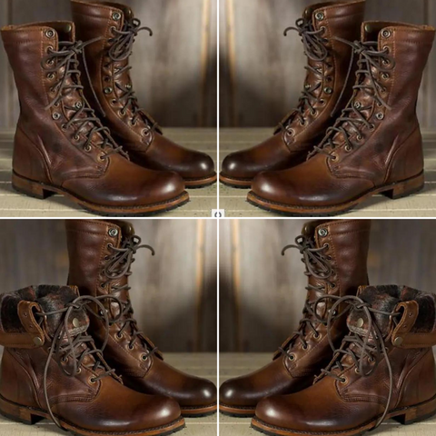 Women's High Brown Leather Boots
