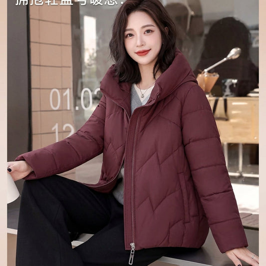 Women's Hooded Zip-Up Padded Winter Puffer Jacket