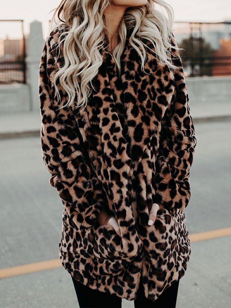 Women's Leopard Print Winter Coat