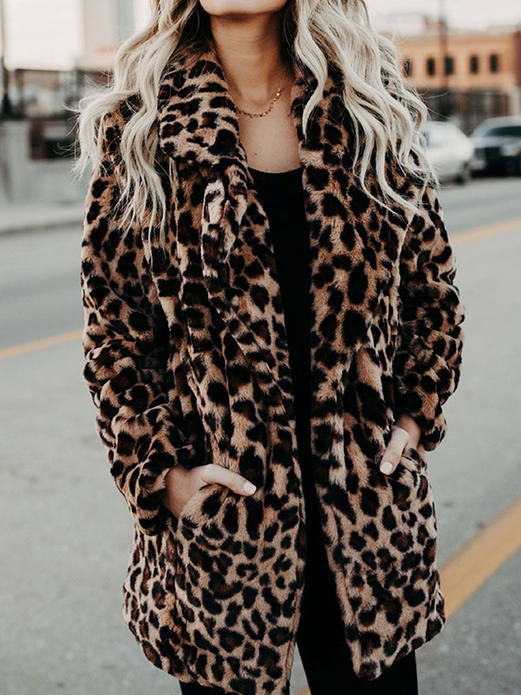 Women's Leopard Print Winter Coat