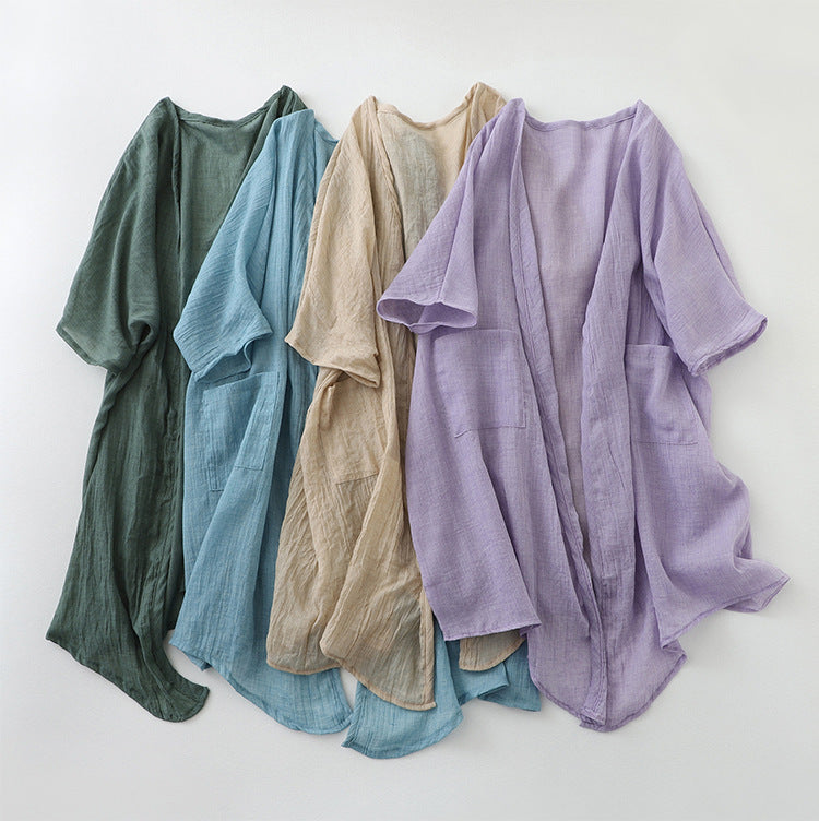 Women's Lightweight Open-Front Cardigan with Pockets