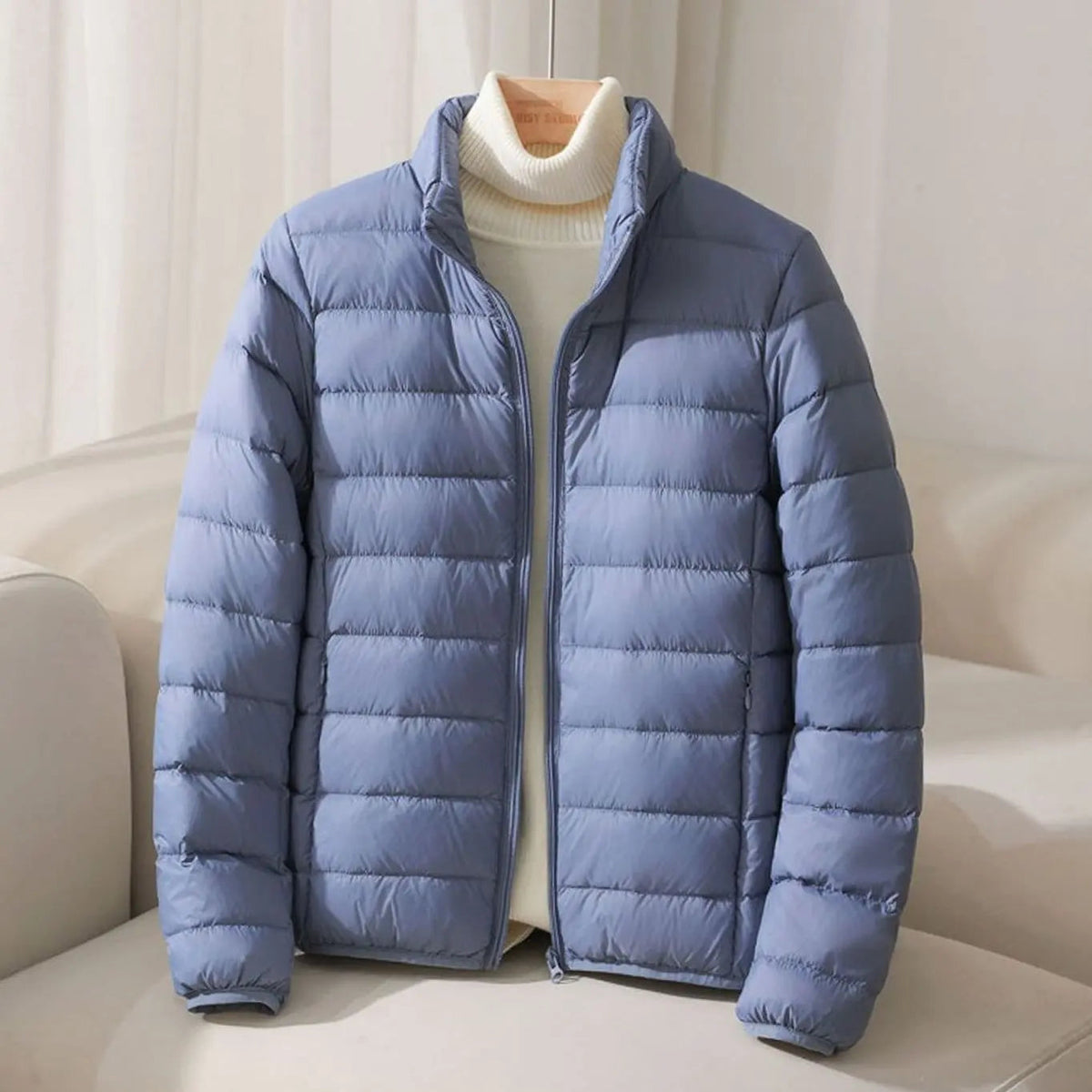 Women's Lightweight Quilted Padded Puffer Jacket with Stand Collar