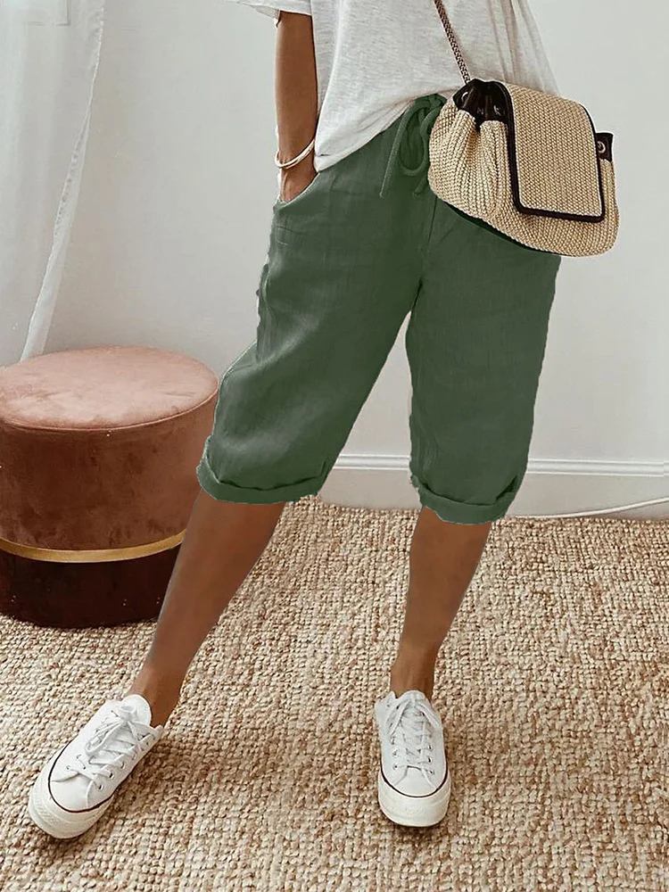 Women's Linen Cropped Pants