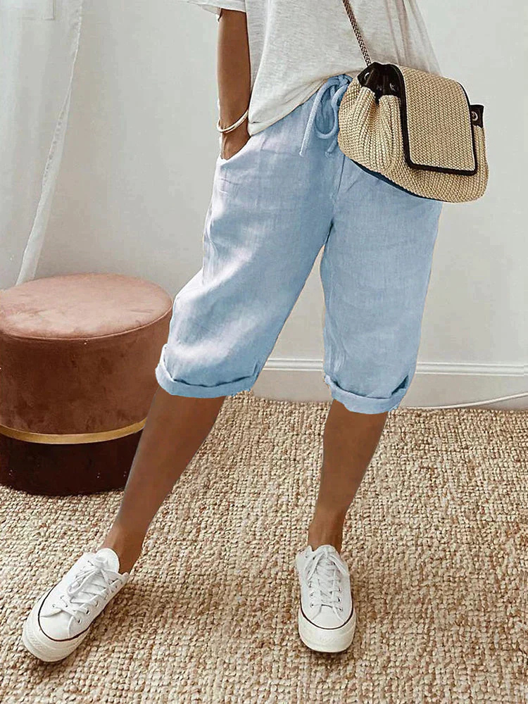 Women's Linen Cropped Pants