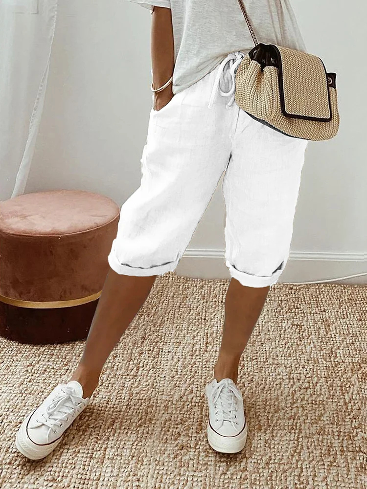 Women's Linen Cropped Pants