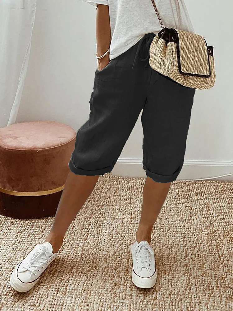 Women's Linen Cropped Pants