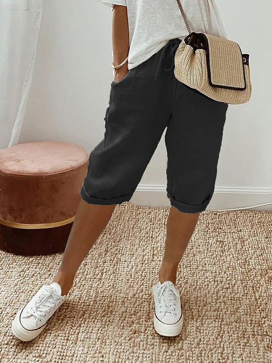 Women's Linen Cropped Pants