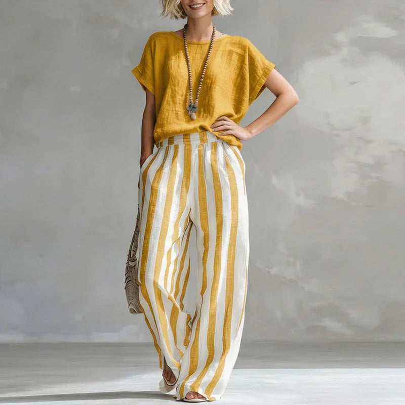 Women's Linen Palazzo Loungewear Set