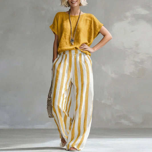Women's Linen Palazzo Loungewear Set