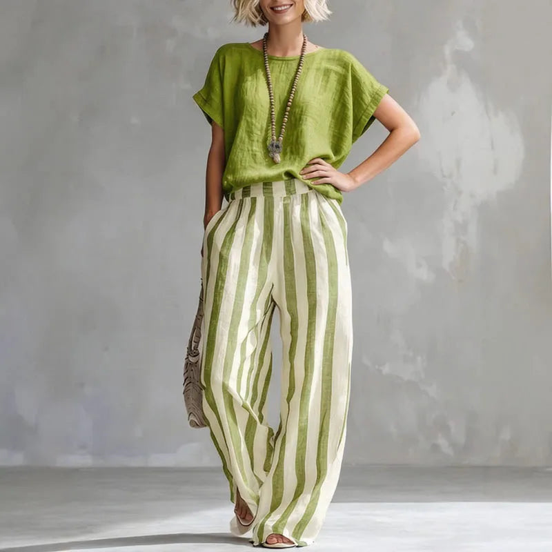 Women's Linen Palazzo Loungewear Set