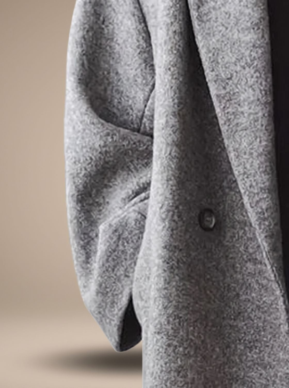 Women's Long Tailored Relaxed Double-Breasted Winter Coat