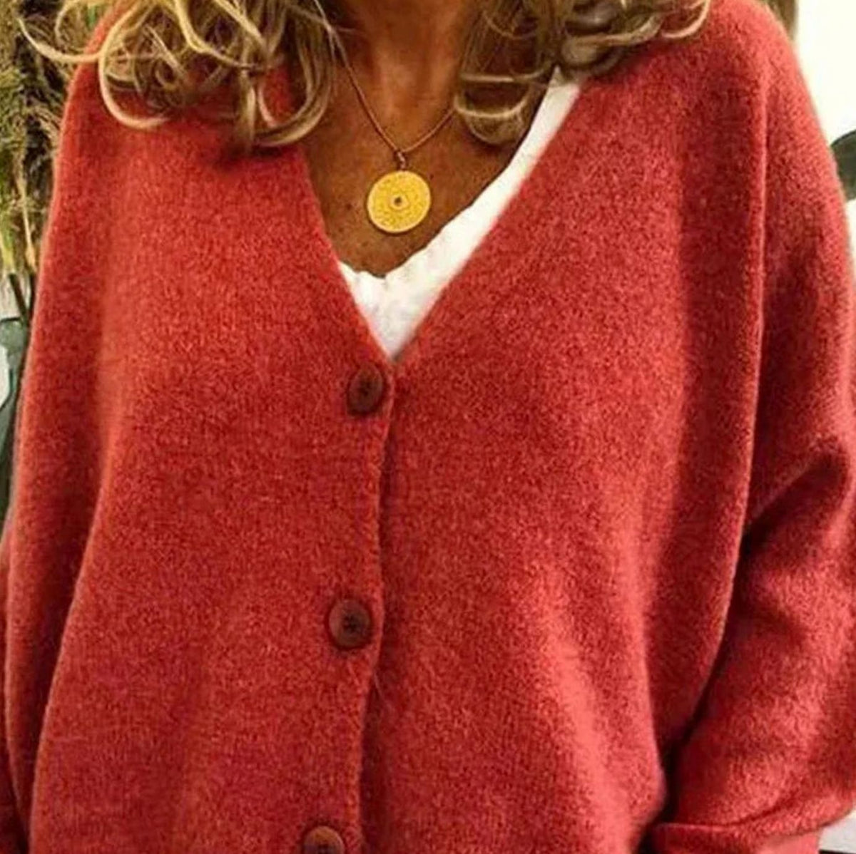 Women's Loose-Fit V-Neck Button-Front Knit Cardigan