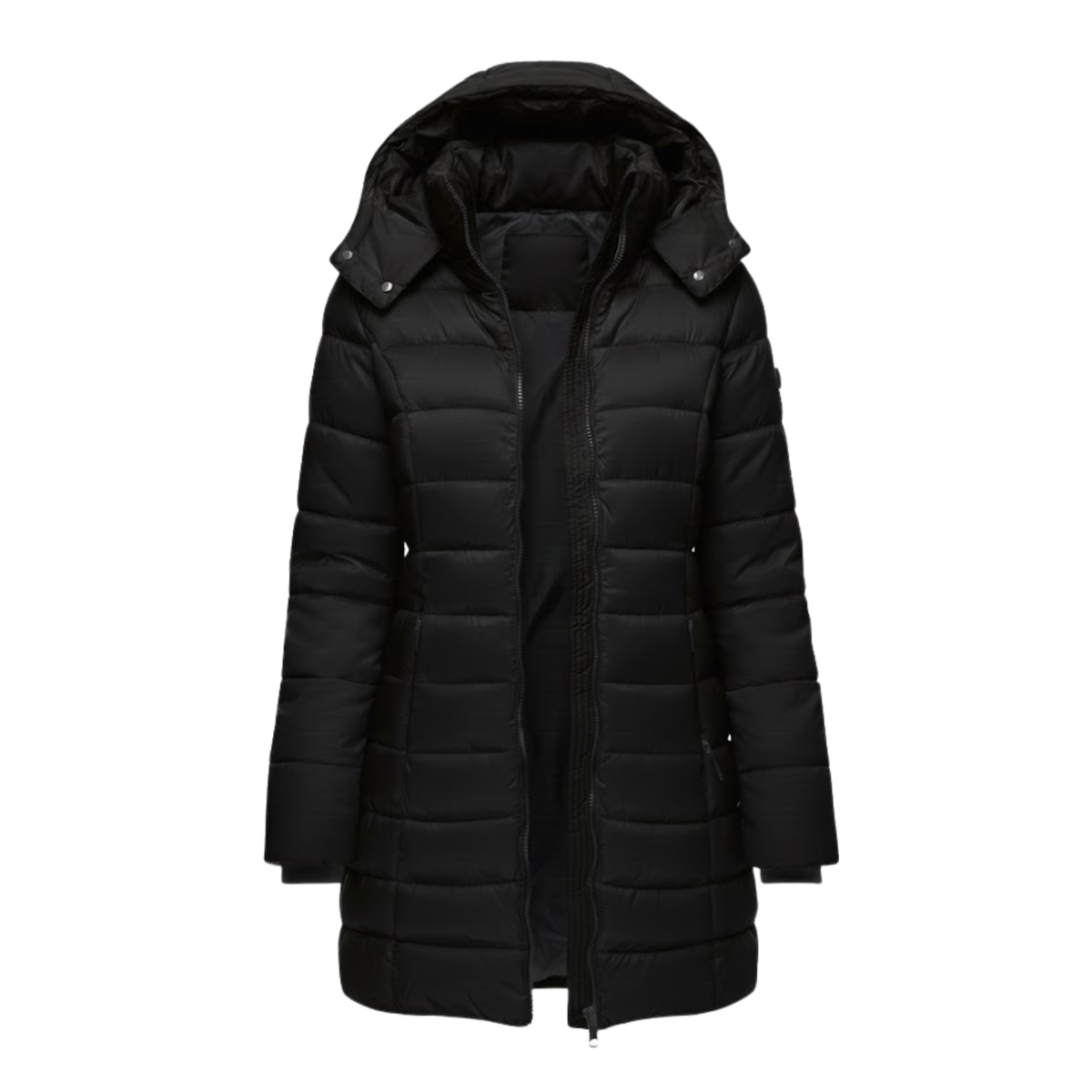 Women's Mid-Length Hooded Quilted Parka - Warm Winter Coat