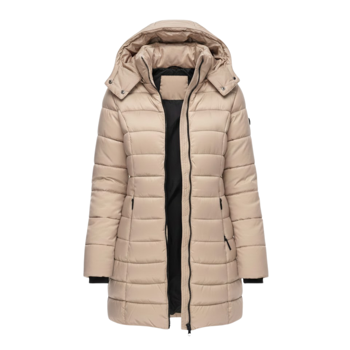 Women's Mid-Length Hooded Quilted Parka - Warm Winter Coat