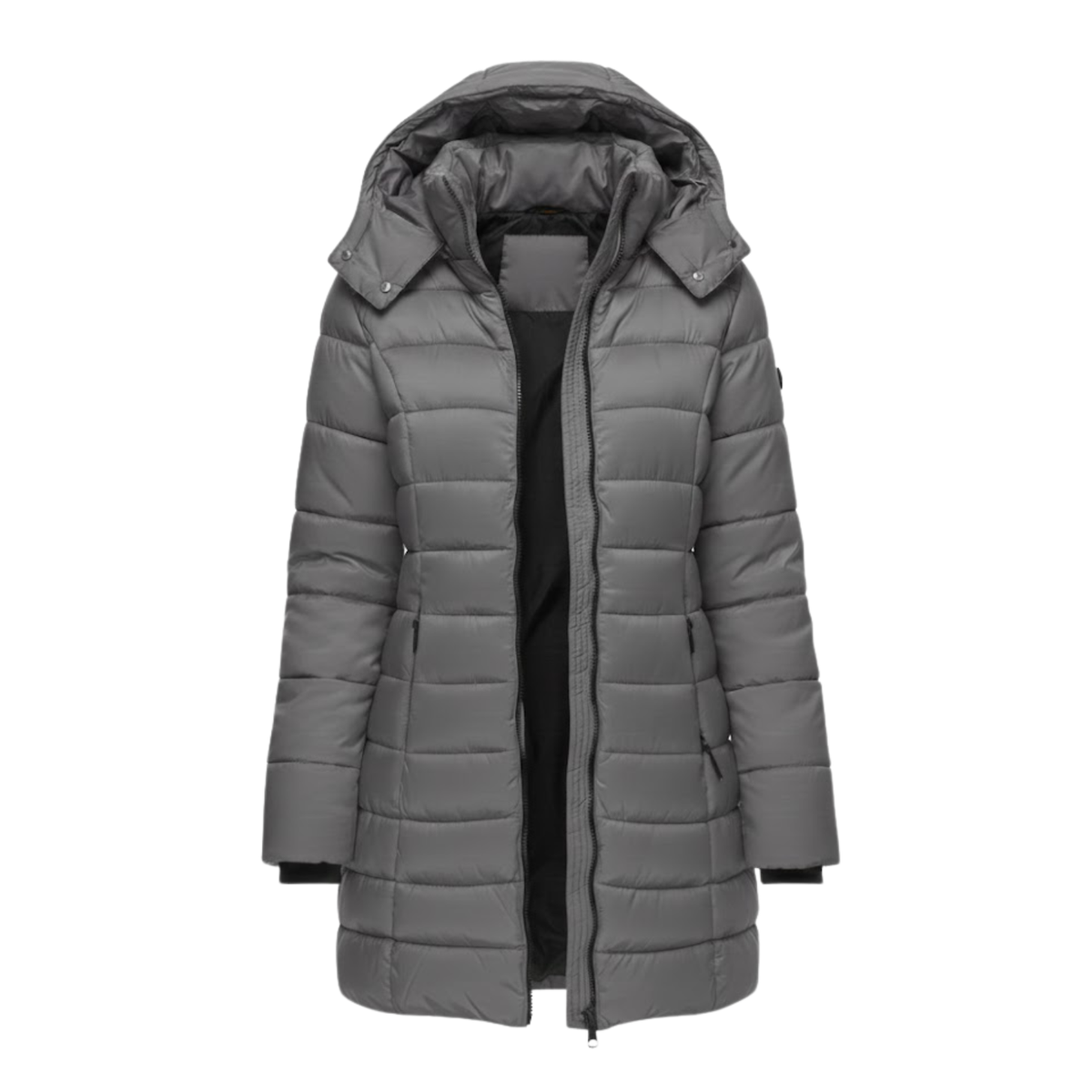 Women's Mid-Length Hooded Quilted Parka - Warm Winter Coat