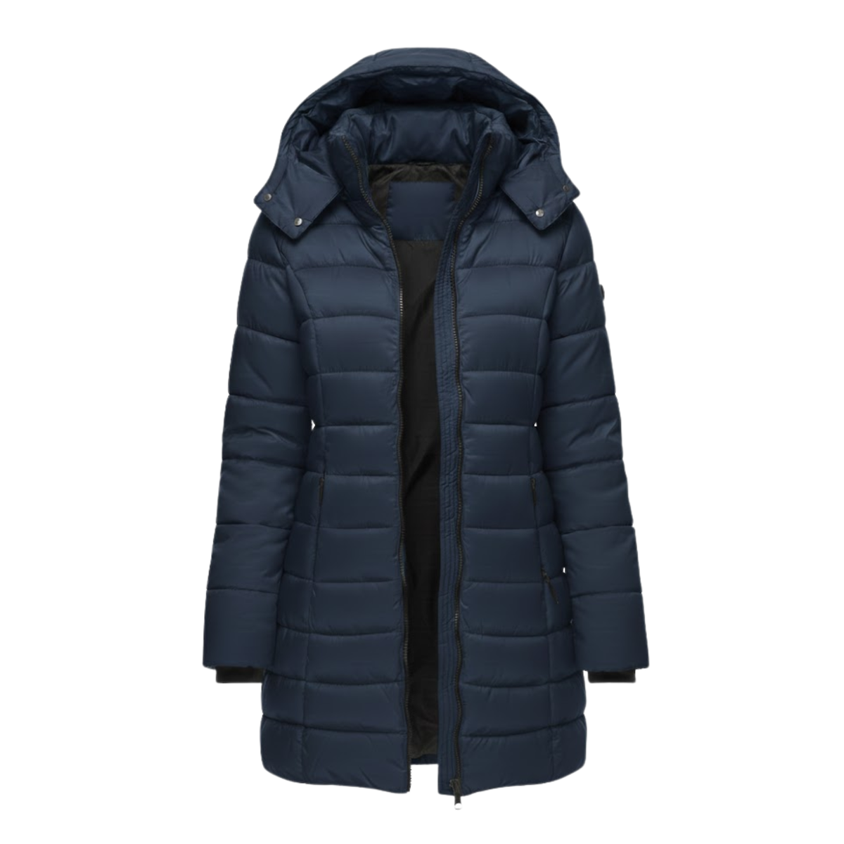 Women's Mid-Length Hooded Quilted Parka - Warm Winter Coat