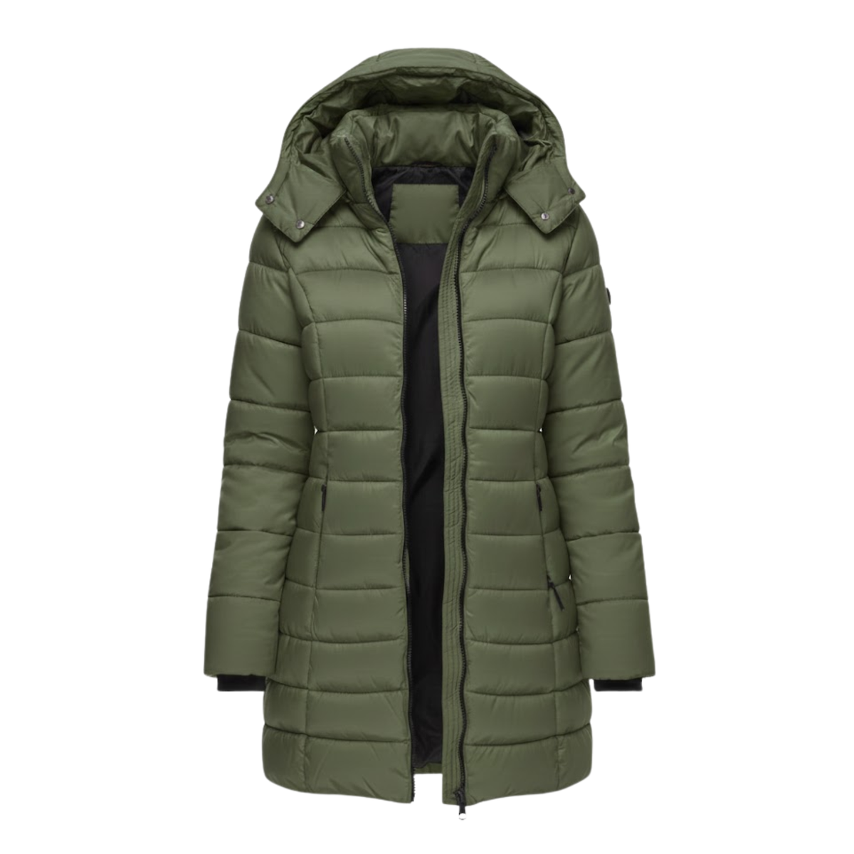 Women's Mid-Length Hooded Quilted Parka - Warm Winter Coat