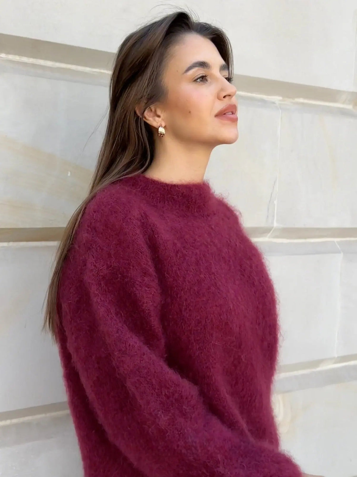 Women's Mohair Sweater - Soft Fluffy Knit Wool Sweater