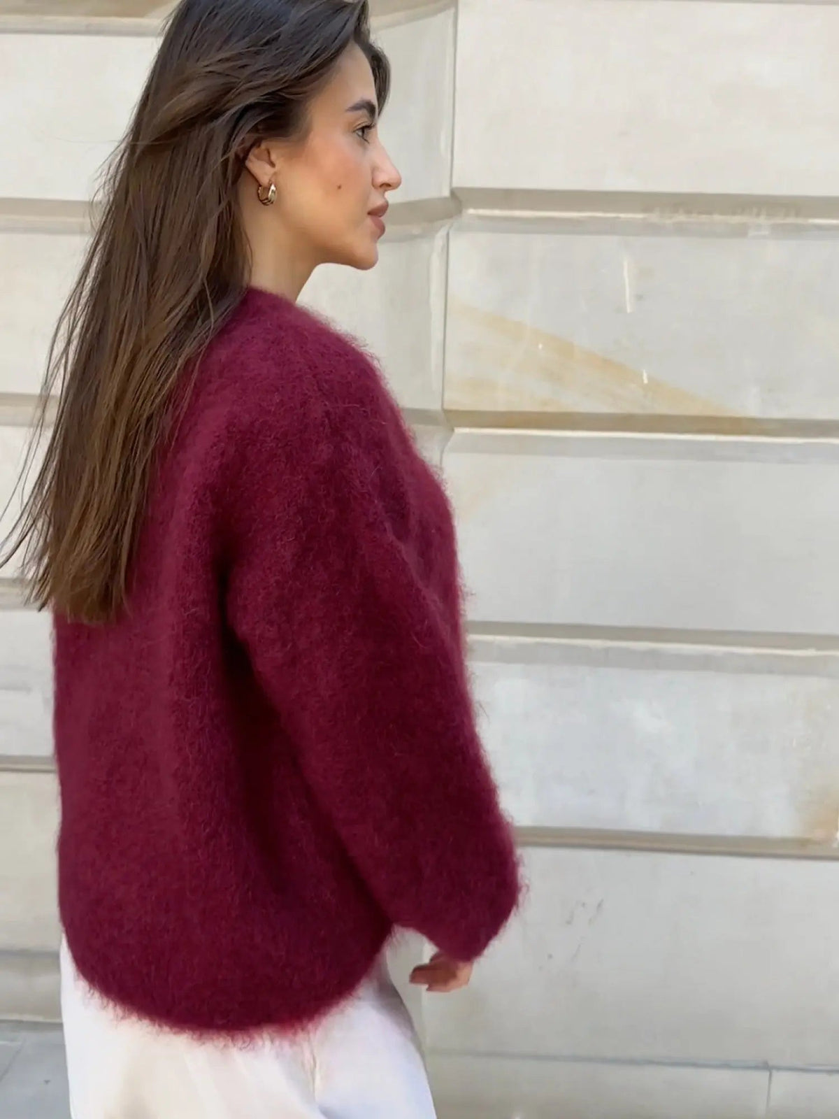 Women's Mohair Sweater - Soft Fluffy Knit Wool Sweater