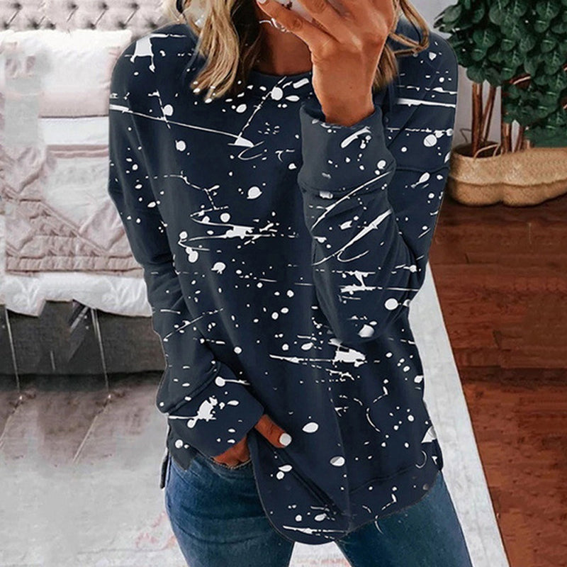 Women's Multicolor Graffiti Print Long-Sleeve Sweatshirt