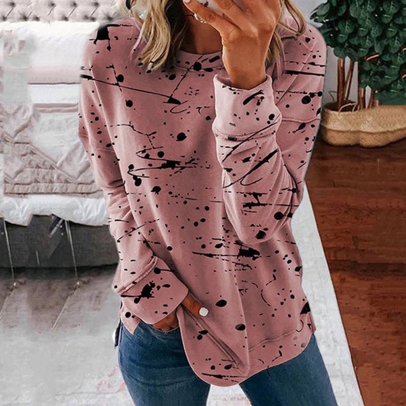 Women's Multicolor Graffiti Print Long-Sleeve Sweatshirt