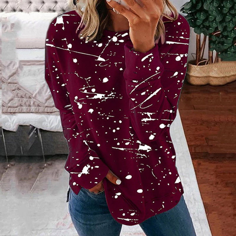 Women's Multicolor Graffiti Print Long-Sleeve Sweatshirt