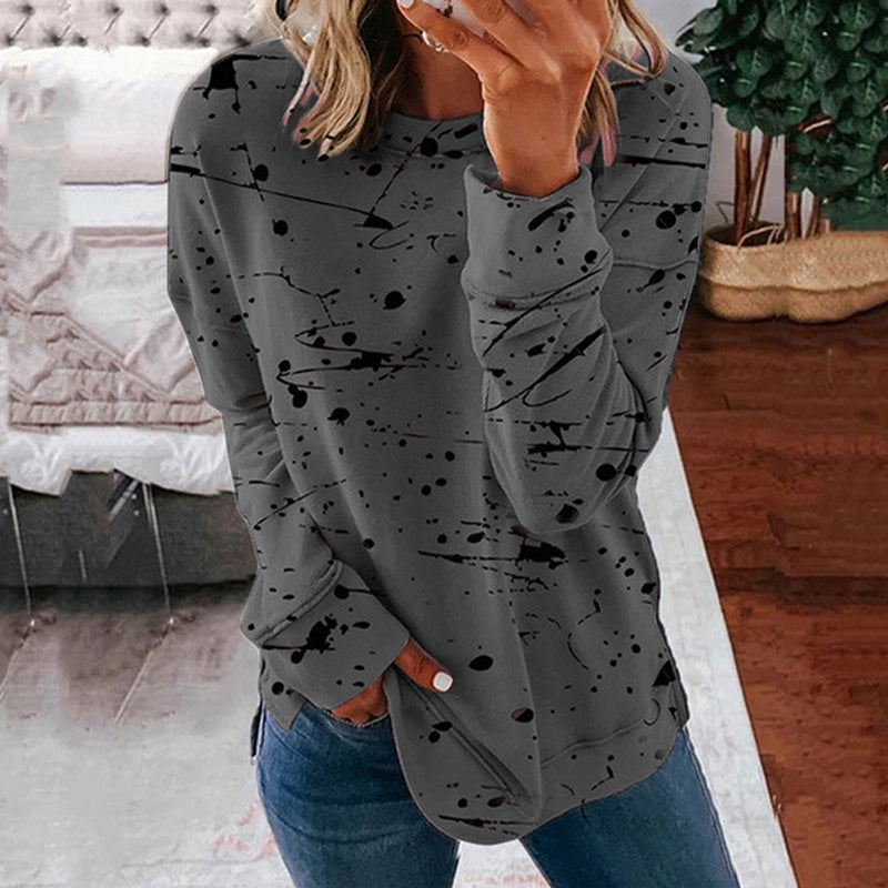 Women's Multicolor Graffiti Print Long-Sleeve Sweatshirt