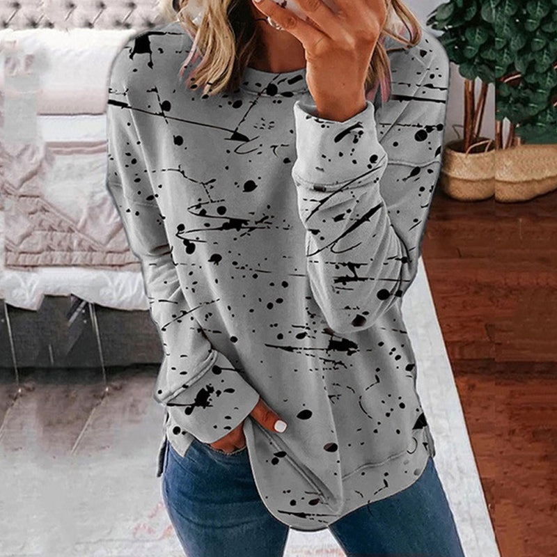 Women's Multicolor Graffiti Print Long-Sleeve Sweatshirt