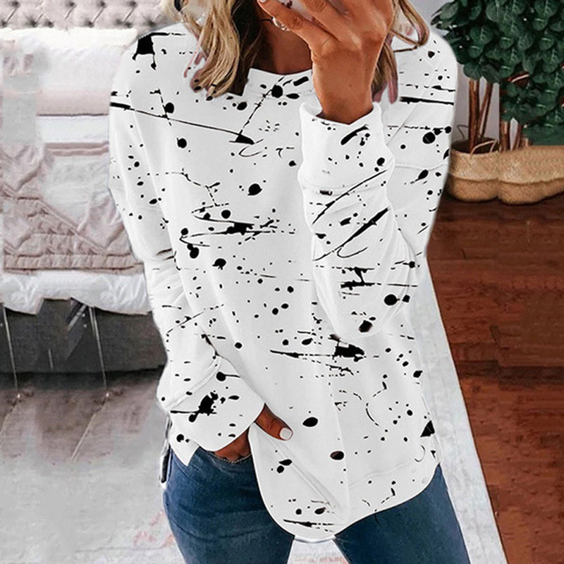 Women's Multicolor Graffiti Print Long-Sleeve Sweatshirt