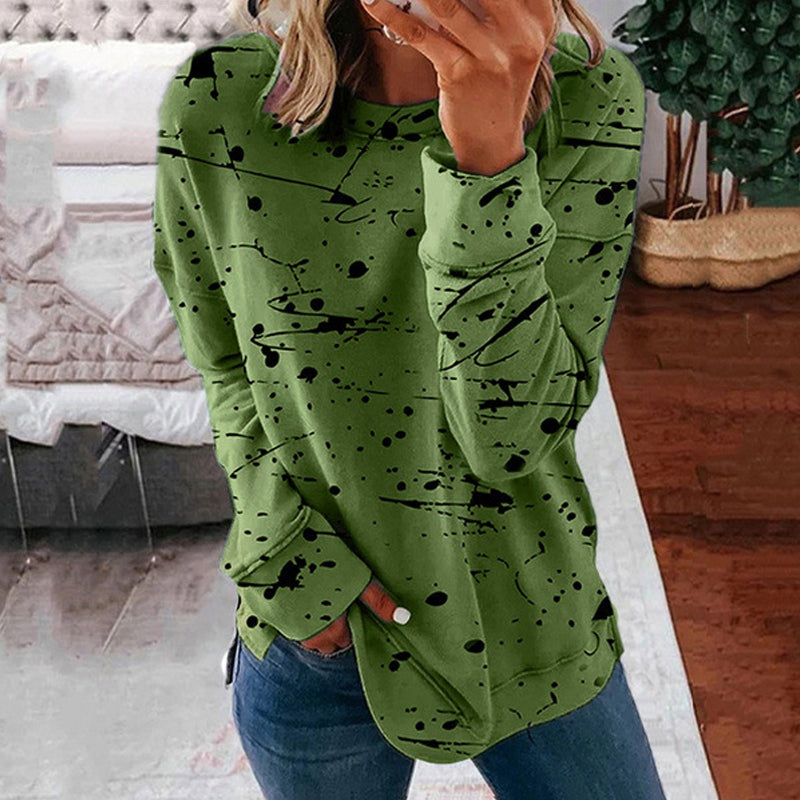 Women's Multicolor Graffiti Print Long-Sleeve Sweatshirt