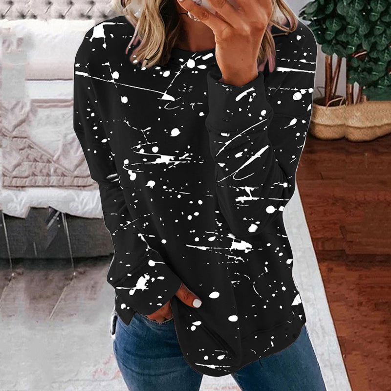 Women's Multicolor Graffiti Print Long-Sleeve Sweatshirt