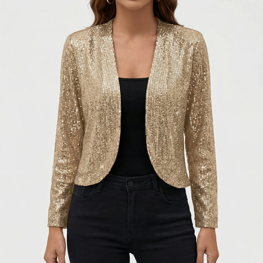 Women's Open-Front Bead-Blend Knit Jacket