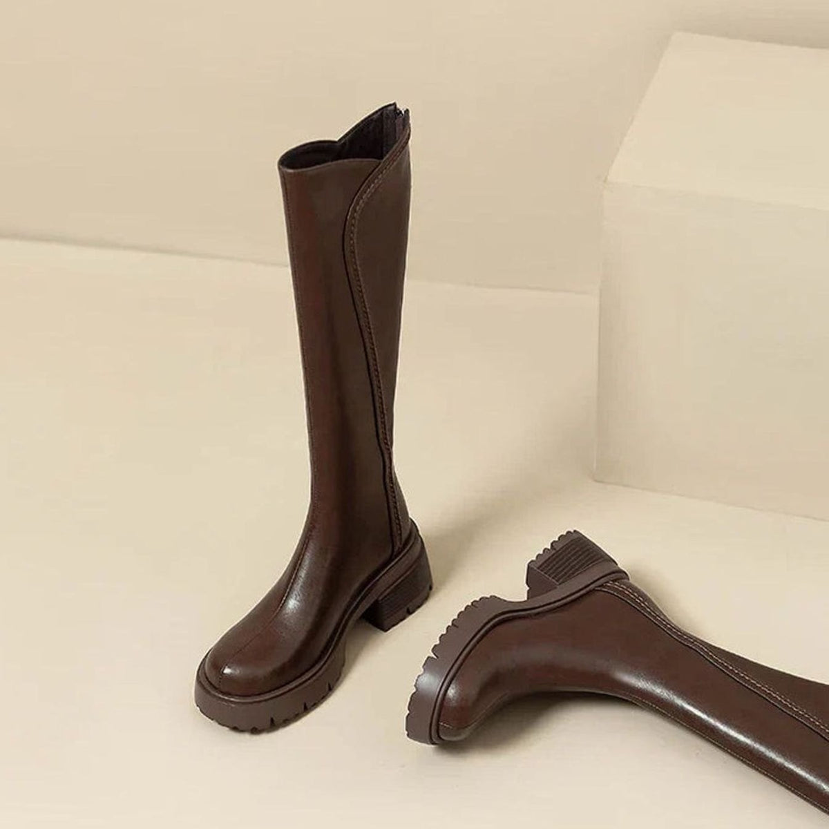 Women's Orthopedic Knee-High Back-Zip Leather Boots